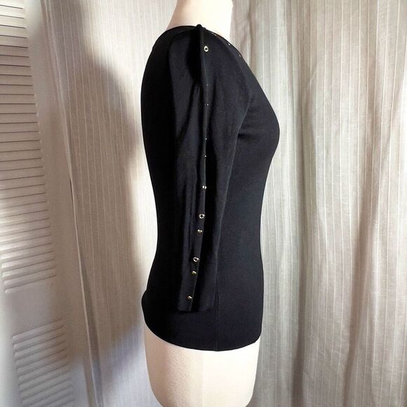 Ziani Couture | Women’s | Blouse | S | Boutique Black Sleek Gothic 3/4 Sleeve To - Picture 5 of 5